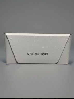 Michael Kors Authentic Hard Eyeglasses/Sunglasses Case in White W/ Cloth Large